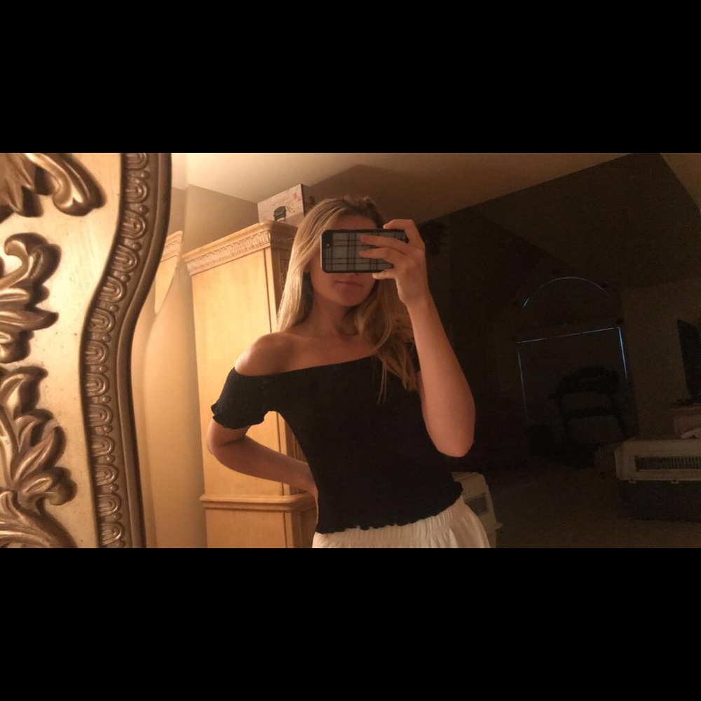 black off the shoulder top